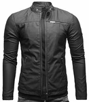 Crone Vego Herren Eco-Lederjacke Cleane Leichte Basic Jacke Vegan Schwarz