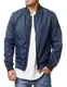 COOFANDY Herren-Bomberjacken, leger, schmale Passform, modisch, leicht - Blau - Medium