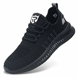 Kefuwu Laufschuhe Herren Sportschuhe Straßenlaufschuhe Sneaker Joggingschuhe Atmungsaktiv Turnschuhe Walkingschuhe Traillauf Fitness Schuhe Outdoor(Schwarz-Weiss 41)