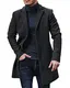 Gemijacka Mantel Herren Winter Wollmantel Slim Fit Lange Jacke Herren Business Schwarz M