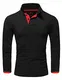 Amaci&Sons Herren Poloshirt Basic Kontrast Langarm Polohemd Shirt 5201 Schwarz/Rot M