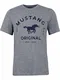 MUSTANG Herren T-Shirt Rundhals Kurzarm Logo Print Baumwolle Schwarz Weiß Blau Grau S M L XL 2XL 3XL [M, Mid Grey Melange (1010675-4140)]