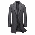 Allthemen Wintermantel Herren Mantel Slim Fit mit Stehkragen (#8818) Grau (8818)