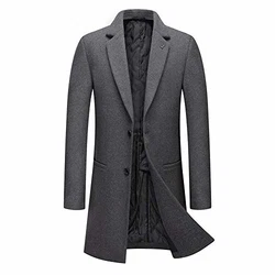 Allthemen Wintermantel Herren Mantel Slim Fit mit Stehkragen (#8818) Grau (8818)