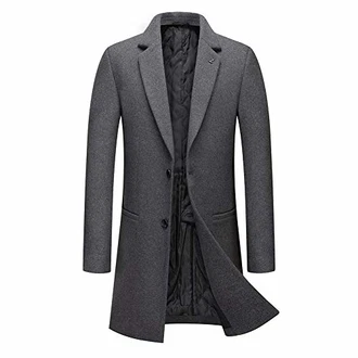 Allthemen Wintermantel Herren Mantel Slim Fit mit Stehkragen (#8818) Grau (8818)