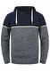 Indicode Lynde Herren Strickpullover Feinstrick Pullover mit Kapuze, Größe:M, Farbe:Navy (400)