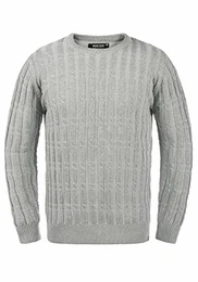Pauletta Herren Strickpullover Grobstrick Pullover, Größe:M, Farbe:Grey Mix (914)