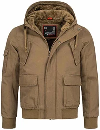 A. Salvarini warme Herren Designer Winter Jacke Teddyfell gefüttert Winterjacke [AS-139-Camel-Gr.M]