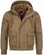 A. Salvarini warme Herren Designer Winter Jacke Teddyfell gefüttert Winterjacke [AS-139-Camel-Gr.M]