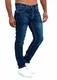 Baxboy Jeans Herren Slim Fit Stretch Jeanshose Designer Stonewashed Dicke Nähte Vintage Hose Blau Denim, Farbe:9000 Dunkel Blau, Hosengröße:W31/L32