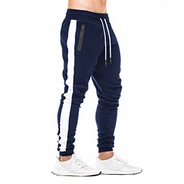 Herren Jogginghose Fitness Sporthose Baumwolle Slime Fit Hose Joggers Streetwear Freizeithose Laufen Trainningshose Navy M