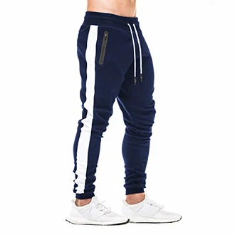 FEDTOSING Herren Jogginghose Fitness Sporthose Slime Fit Hose Joggers Freizeithose Laufen Trainningshose Navy