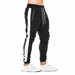 Herren Jogginghose Fitness Sporthose Baumwolle Slime Fit Hose Joggers Streetwear Freizeithose Laufen Trainningshose Schwarz M