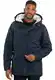 ALESSANDRO SALVARINI Herren Winterjacke (S-3XL) - 100% Baumwolle Obermaterial, Teddyfell innen komplett, Warme Jacke Männer - AS-138 Navy Medium