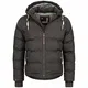 ALESSANDRO SALVARINI Herren Winterjacke (S-3XL) - 100% Baumwolle Obermaterial, Abnehmbare Kapuze, Warme Jacke Männer - AS-282 DGrau Medium