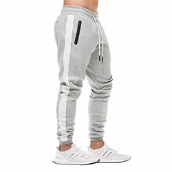 FEDTOSING Herren Jogginghose Fitness Sporthose Slime Fit Hose Joggers Freizeithose Laufen Trainningshose Grau