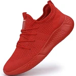 BUBUDENG Herren Schuhe Laufschuhe Sportschuhe Sneaker Straßenlaufschuhe Turnschuhe Outdoor Leichtgewichts Laufschuhe Freizeit Atmungsaktive Fitness Schuhe Rot