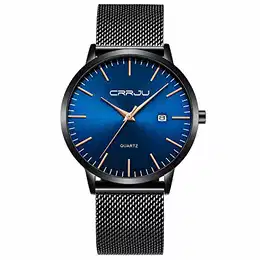 Herren Uhr Ultra Dünne Wasserdicht Armbanduhr Herren Mode mit Schwarz Edelstahlband Mesh Analog Quarz Business Männer Uhren