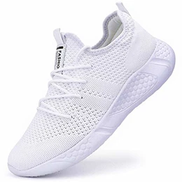 Herren Laufschuhe Sportschuhe Sneaker Straßenlaufschuhe Turnschuhe Outdoor Leichtgewichts Laufschuhe Freizeit Atmungsaktive Fitness Schuhe Weiß,EU 41