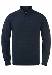 Richard Herren Strickpullover Troyer Grobstrick Pullover, Größe:L, Farbe:Navy (400)
