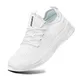 FUJEAK Herren Walkingschuhe Turnschuhe Fitnessstudio Sportschuhe Sneaker Running Tennis Schuhe Freizeit Straßenlaufschuhe Fashion Leichtgewichts Atmungsaktiv Schlüpfen Schuhe Weiß 41 EU