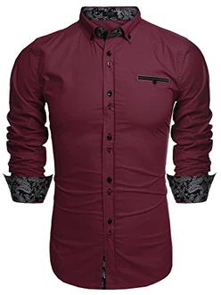 Coofandy Freizeithemd Schlankes Fit für Herren