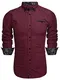 COOFANDY Herren Weiches und bequemes Freizeithemd mit langen Ärmeln und Schlankes Fit Button-down M Weinrot