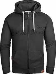 Grin&Bear Herren Kapuzenpullover mit geprägtem Logo in schwarz, M, GEC017