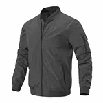 donhobo Herren Bomberjacke Leichte Übergangsjacke Fliegerjacke Blouson Grau