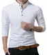 VANVENE Herren-Poloshirt, normale Passform, langärmelig, einfarbig, Größe S bis 2XL, FBA Gr. M, weiß