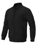 donhobo Herren Bomberjacke Leichte Übergangsjacke Fliegerjacke Blouson Schwarz