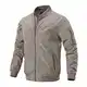 donhobo Herren Bomberjacke Leichte Übergangsjacke Militär Fliegerjacke Stehkragen Herbst Frühling Blouson Pilotenjacke Outdoor Windjacke (Khaki, XXL)