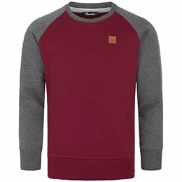 Herren Basic College Sweatjacke Pullover Hoodie Sweatshirt R5040 Bordeaux/Anthrazit M