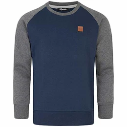 Herren Basic College Sweatjacke Pullover Hoodie Sweatshirt R5040 Navyblau/Anthrazit M