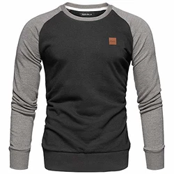 REPUBLIX Herren Basic College Sweatjacke Pullover Hoodie Sweatshirt (R5040) Schwarz/Anthrazit (R5040)