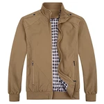 Allthemen Herren Jacke mit Stehkragen Übergangsjacke Herbst Freizeit Sportjacke Bomberjacke (#1601, #7533) Khaki (7533)
