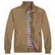 Allthemen Herren Jacke mit Stehkragen Übergangsjacke Herbst Freizeit Sportjacke Bomberjacke #7533 Khaki M
