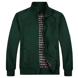Allthemen Herren Jacke mit Stehkragen Übergangsjacke Herbst Freizeit Sportjacke Bomberjacke (#1601, #7533) Grün (7533)