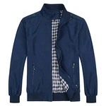 Allthemen Herren Jacke mit Stehkragen Übergangsjacke Herbst Freizeit Sportjacke Bomberjacke (#1601, #7533) Dunkelblau (7533)