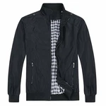 Allthemen Herren Jacke mit Stehkragen Übergangsjacke Herbst Freizeit Sportjacke Bomberjacke (#1601, #7533) Schwarz (7533)