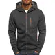VANVENE Herren-Kapuzenpullover, Sweatshirt, Jacken, langärmelig, mit Reißverschluss, dunkelgrau, M