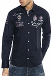 Redbridge Herren Hemd Langarm Freizeithemd Regular Fit R-Style R-2130 Navy (R-2130)