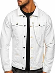 BOLF Herren Jeansjacke Übergangsjacke [4D4] Weiß (4D4)