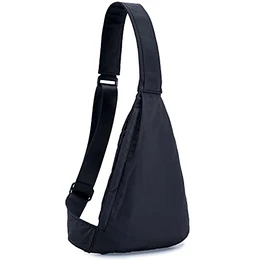 Anti-Diebstahl Sling Bag Wasserdichte Crossbody Bag Polyester Chest Bag Leichte Shoulder Bag Unisex Schultertaschen, Schwarz