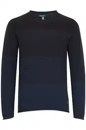Blend Benno Herren Strickpullover Feinstrick Pullover mit Rundhalsausschnitt, Größe:3XL, Farbe:Dark Navy Blue (74645)