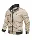 Minetom Herren Übergangsjacke Leicht Winter Jacke Herbstjacke Stehkragen Bomberjacke Baumwolle Army Feldjacke Cargo Jacke Männer Blouson Windbreaker Khaki S