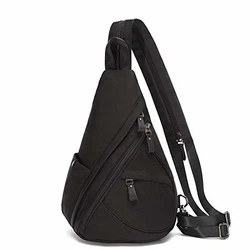 KL928 Nylon Sling Bag Rucksack Damen und Herren Schwarz