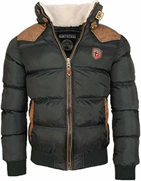 warme Winterjacke Designer Herren Winter Stepp Jacke [GeNo-31-Dk.Grey-Gr.M]