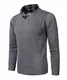 KTWOLEN Herren 2 in 1 Hemd Kragen Langarm Strickpullover V-Ausschnitt Pullover mit Hemdkragen Mock Hemd Strickjacke Einfarbig (Dunkelgrau, M)