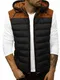 OZONEE Herren Weste Steppweste Kapuze Vest Ärmellos Jacke Übergangs Daunenweste Herrenweste Steppweste Sportweste Übergangsjacke Bodywarmer Outdoor 777/3564KA SCHWARZ M